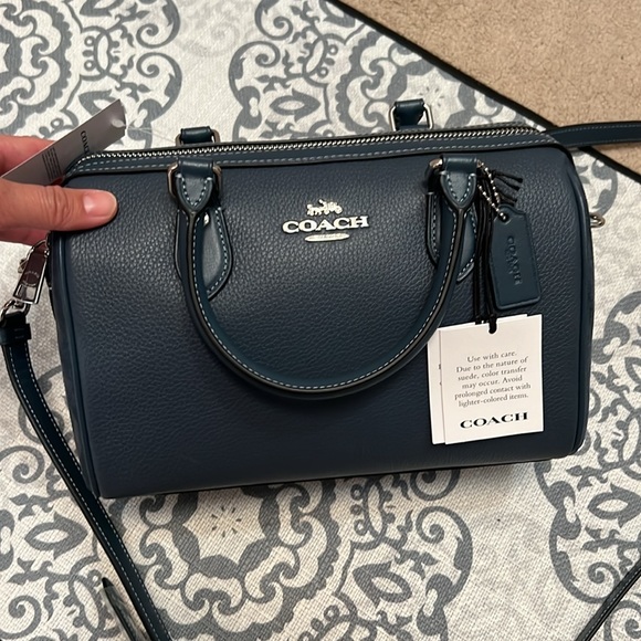 💙 “Last One”Coach Rowan Satchel Silver/Denim - Picture 3 of 15